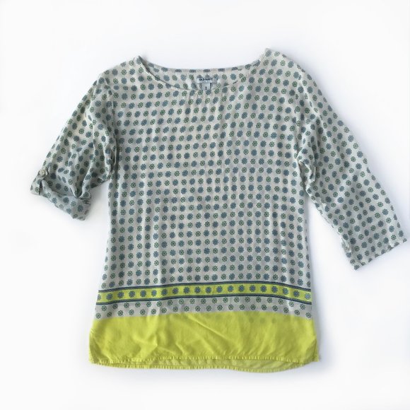 Old Navy Roll Up Sleeve Patterned Top - Picture 1 of 7
